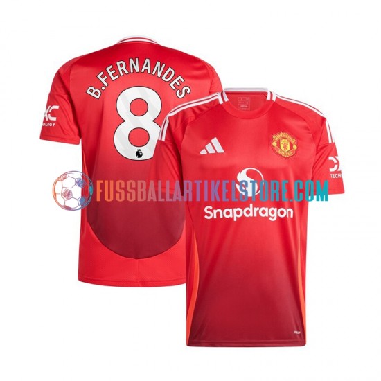 Manchester United Heimausrüstung Bruno Fernandes 8 2024-2025 Herren Trikot Rot S/S