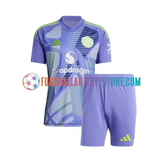 Manchester United Heimausrüstung Torwart 2024-2025 Kinder Set(Trikot und Hose) S/S