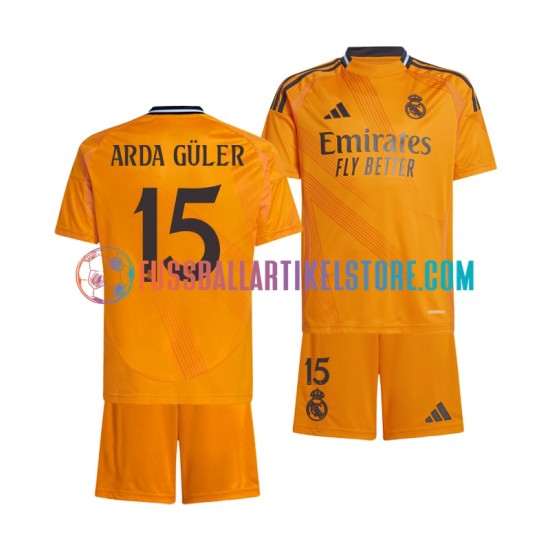 Real Madrid Auswärtsausrüstung Arda Guler 15 2024-2025 Kinder Set(Trikot und Hose) S/S