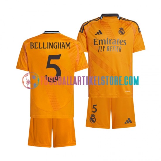 Real Madrid Auswärtsausrüstung BELLINGHAM 5 2024-2025 Kinder Set(Trikot und Hose) S/S