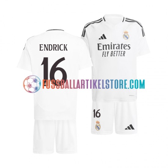 Real Madrid Heimausrüstung ENDRICK 16 2024-2025 Kinder Set(Trikot und Hose) S/S