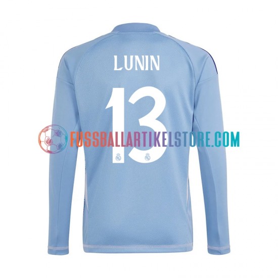 Real Madrid Heimausrüstung Torwart Andriy Lunin 13 2024-2025 Herren Trikot Blau L/S