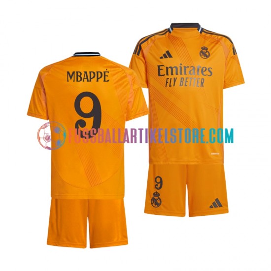 Real Madrid Auswärtsausrüstung Mbappé 9 2024-2025 Kinder Set(Trikot und Hose) S/S