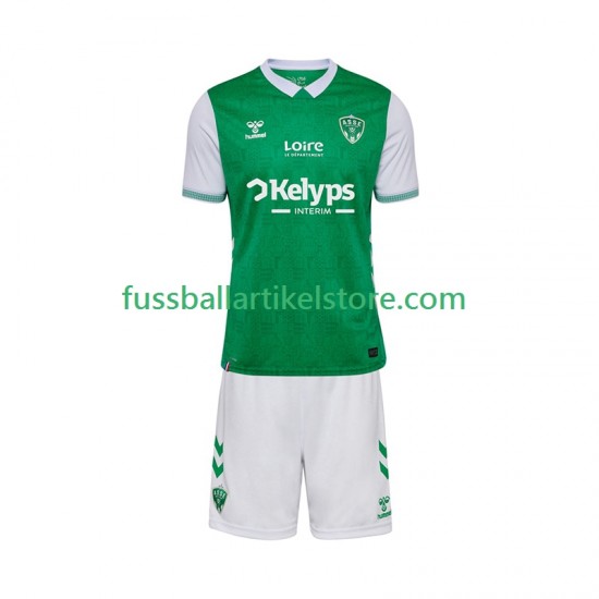 Heimausrüstung AS Saint-Etienne 2025-2026 Kinder Set(Trikot und Hose) S/S