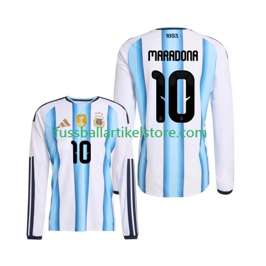 Argentinien Heimausrüstung Maradona 10 World Cup 2026 Herren Trikot L/S