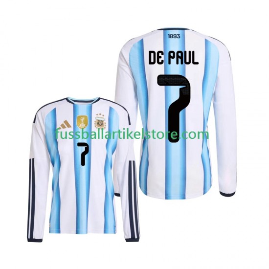 Argentinien Heimausrüstung Rodrigo De Paul 7 World Cup 2026 Herren Trikot L/S
