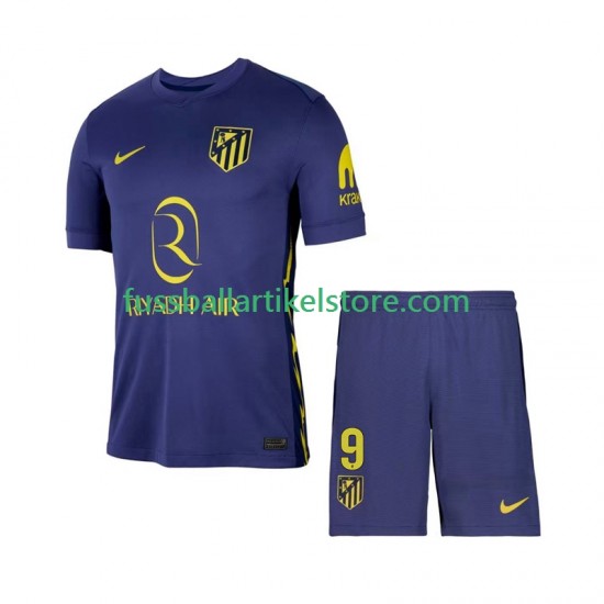 Atlético Madrid Auswärtsausrüstung Alexander Sorloth 9 2025-2026 Kinder Set(Trikot und Hose) S/S
