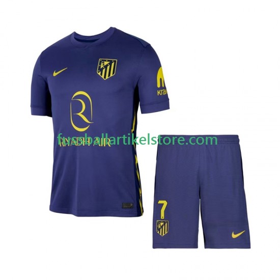 Atlético Madrid Auswärtsausrüstung Antoine Griezmann 7 2025-2026 Kinder Set(Trikot und Hose) S/S
