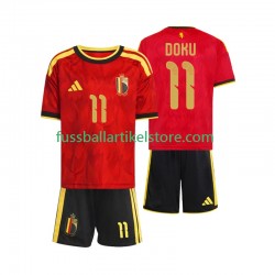 Belgien Heimausrüstung Jeremy Doku 11 World Cup 2026 Kinder Set(Trikot und Hose) S/S