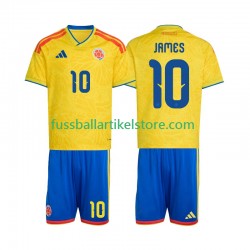 Kolumbien Heimausrüstung James Rodriguez 10 World Cup 2026 Kinder Set(Trikot und Hose) S/S