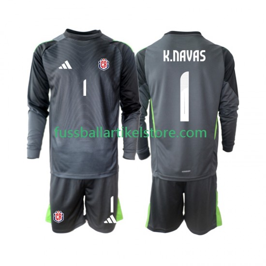 Costa Rica Auswärtsausrüstung Torwart Keylor Navas 1 2025 Kinder Set(Trikot und Hose) L/S