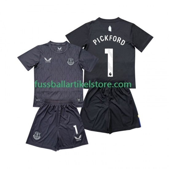 Everton Auswärtsausrüstung Torwart Pickford 1 2025-2026 Kinder Set(Trikot und Hose) S/S
