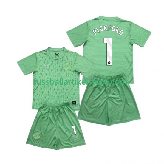 Everton Heimausrüstung Torwart Pickford 1 2025-2026 Kinder Set(Trikot und Hose) S/S