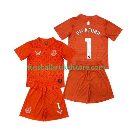 Everton Ausweichausrüstung Torwart Pickford 1 2025-2026 Kinder Set(Trikot und Hose) S/S
