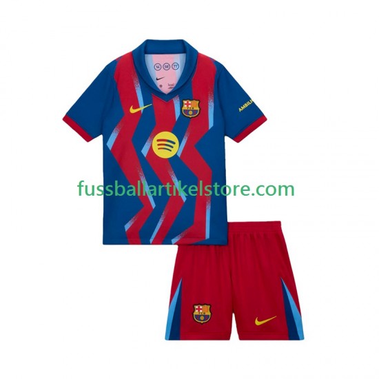 FC Barcelona Viertesausrüstung 2025-2026 Kinder Set(Trikot und Hose) S/S