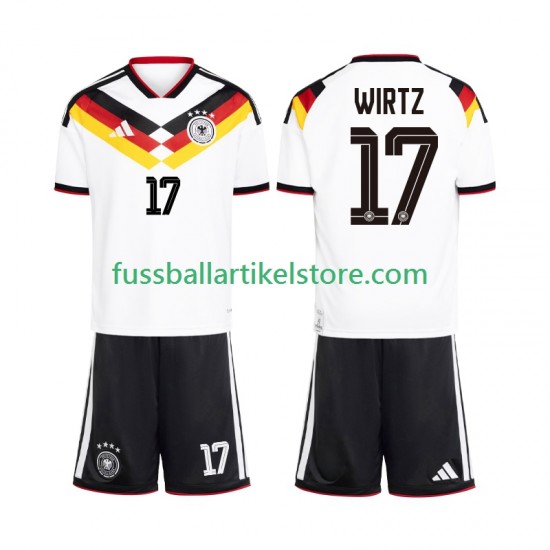 Deutschland Heimausrüstung Florian Wirtz 17 World Cup 2026 Kinder Set(Trikot und Hose) S/S