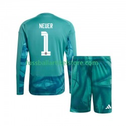 Deutschland Heimausrüstung Torwart Manuel Neuer 1 World Cup 2026 Kinder Set(Trikot und Hose) L/S