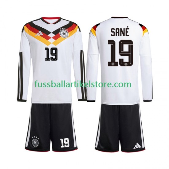 Deutschland Heimausrüstung Leroy Sane 19 World Cup 2026 Kinder Set(Trikot und Hose) L/S