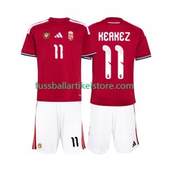 Ungarn Heimausrüstung Kerkez 11 World Cup 2026 Kinder Set(Trikot und Hose) S/S