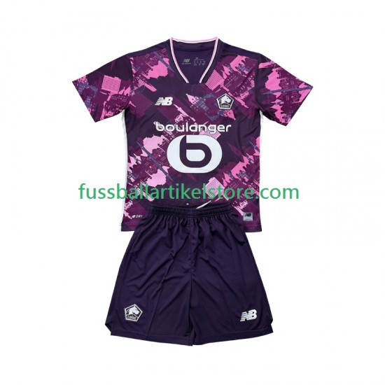 OSC Lille Viertesausrüstung 2025-2026 Kinder Set(Trikot und Hose) S/S