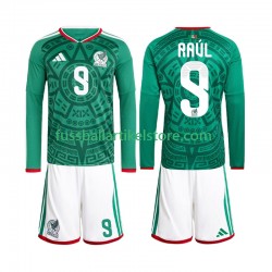 Mexiko Heimausrüstung Raul Jimenez 9 World Cup 2026 Kinder Set(Trikot und Hose) L/S
