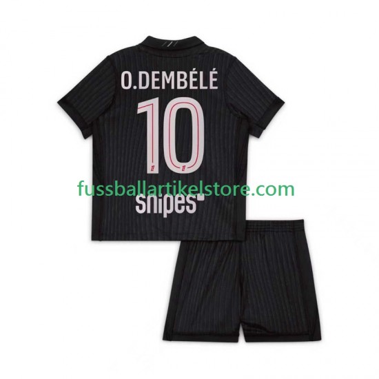 Paris Saint-Germain Viertesausrüstung Ousmane Dembele 10 2025-2026 Kinder Set(Trikot und Hose) S/S