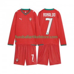 Portugal Heimausrüstung Cristiano Ronaldo 7 World Cup 2026 Kinder Set(Trikot und Hose) L/S