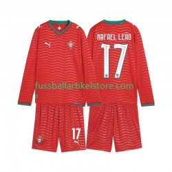 Portugal Heimausrüstung Rafael Leao 17 World Cup 2026 Kinder Set(Trikot und Hose) L/S