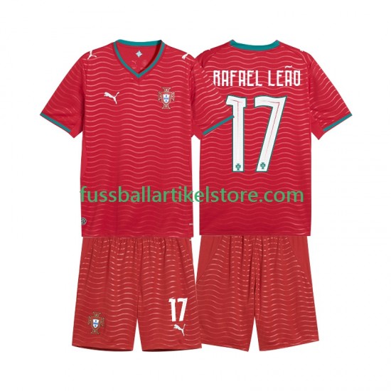Portugal Heimausrüstung Rafael Leao 17 World Cup 2026 Kinder Set(Trikot und Hose) S/S