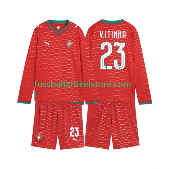 Portugal Heimausrüstung Vitinha 23 World Cup 2026 Kinder Set(Trikot und Hose) L/S