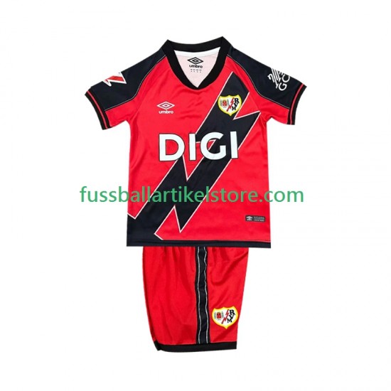Rayo Vallecano Auswärtsausrüstung 2025-2026 Kinder Set(Trikot und Hose) S/S