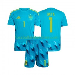 Spanien Heimausrüstung Torwart David Raya 1 World Cup 2026 Kinder Set(Trikot und Hose) S/S