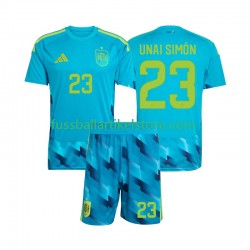 Spanien Heimausrüstung Torwart Unai Simon 23 World Cup 2026 Kinder Set(Trikot und Hose) S/S