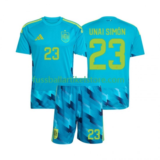 Spanien Heimausrüstung Torwart Unai Simon 23 World Cup 2026 Kinder Set(Trikot und Hose) S/S