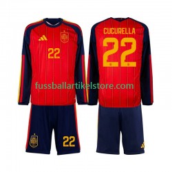 Spanien Heimausrüstung Marc Cucurella 22 World Cup 2026 Kinder Set(Trikot und Hose) L/S