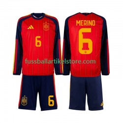 Spanien Heimausrüstung Mikel Merino 6 World Cup 2026 Kinder Set(Trikot und Hose) L/S