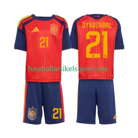 Spanien Heimausrüstung Mikel Oyarzabal 21 World Cup 2026 Kinder Set(Trikot und Hose) S/S