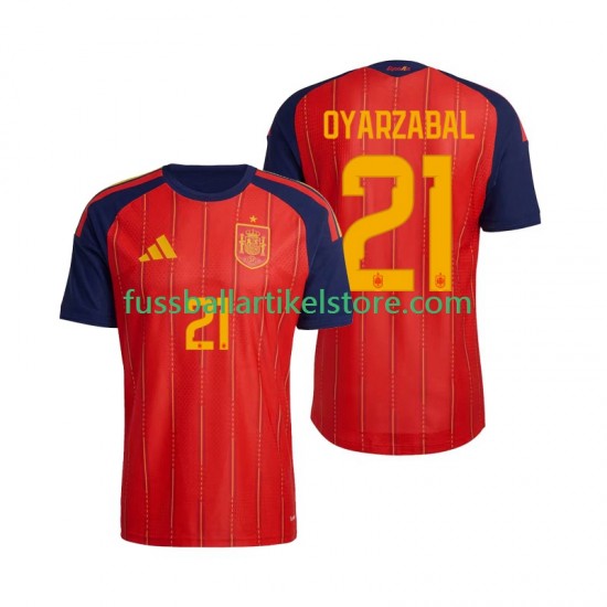 Spanien Heimausrüstung Mikel Oyarzabal 21 World Cup 2026 Herren Trikot S/S
