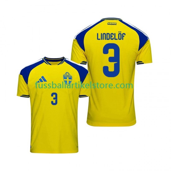 Schweden Heimausrüstung Victor Lindelof 3 2026 Herren Trikot S/S