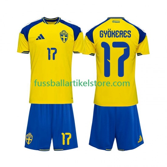 Schweden Heimausrüstung Viktor Gyokeres 17 2026 Kinder Set(Trikot und Hose) S/S