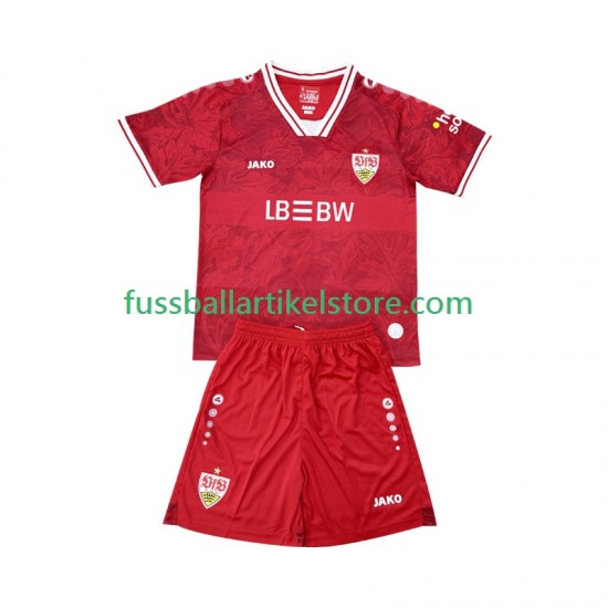 VfB Stuttgart Auswärtsausrüstung 2025-2026 Kinder Set(Trikot und Hose) S/S