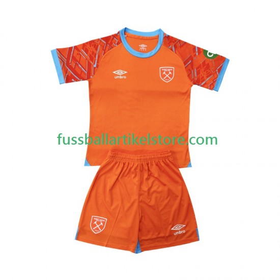 West Ham United Auswärtsausrüstung Torwart 2025-2026 Kinder Set(Trikot und Hose) S/S