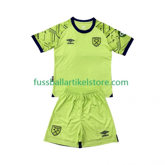 West Ham United Heimausrüstung Torwart 2025-2026 Kinder Set(Trikot und Hose) S/S