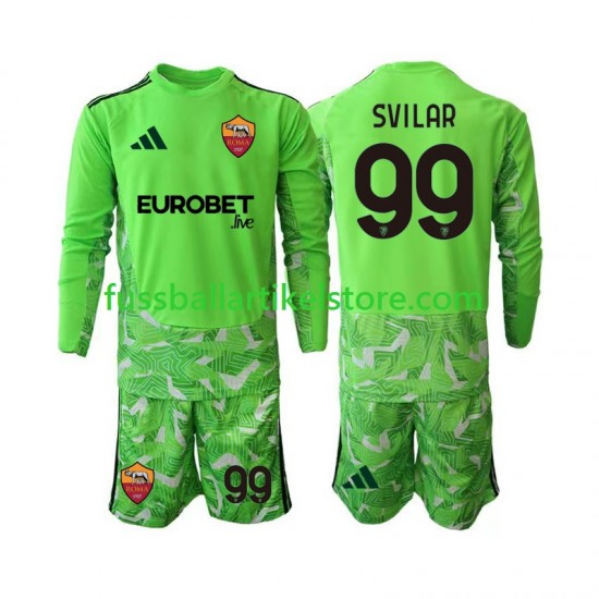 AS Rom Heimausrüstung Torwart Mile Svilar 99 2026-2027 Kinder Set(Trikot und Hose) L/S