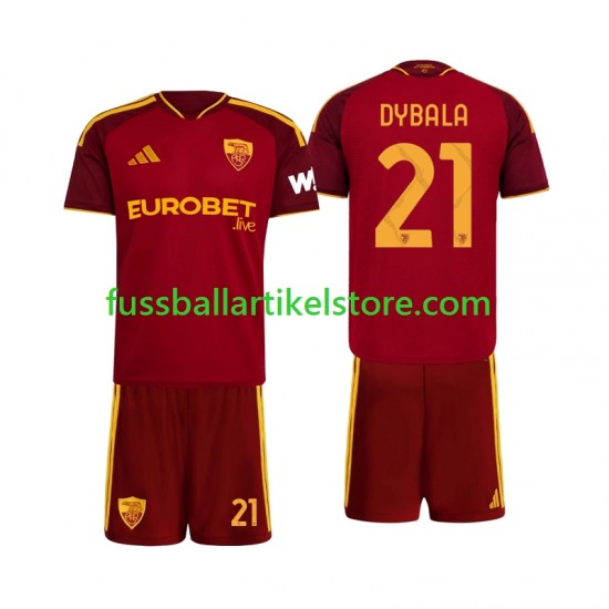 AS Rom Heimausrüstung Paulo Dybala 21 2026-2027 Kinder Set(Trikot und Hose) S/S