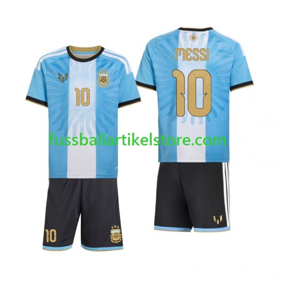 Argentinien Heimausrüstung Lionel Messi 10 Special 2026-2027 Kinder Set(Trikot und Hose) S/S