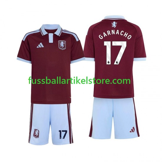 Aston Villa Heimausrüstung Alejandro Garnacho 17 2026-2027 Kinder Set(Trikot und Hose) S/S