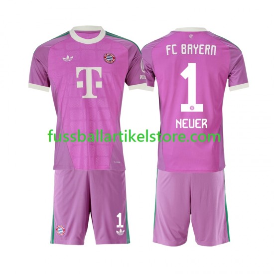 FC Bayern München Ausweichausrüstung Torwart Manuel Neuer 1 2026-2027 Kinder Set(Trikot und Hose) S/S