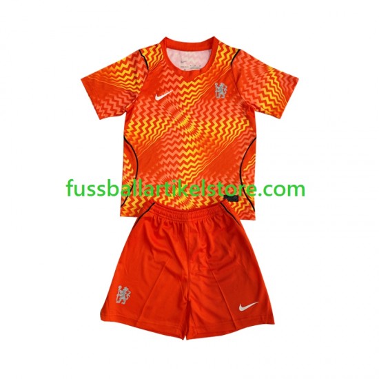 Chelsea Auswärtsausrüstung Torwart 2026-2027 Kinder Set(Trikot und Hose) S/S