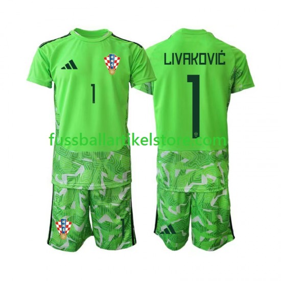 Kroatien Heimausrüstung Torwart Dominik Livakovic 25 2026-2027 Kinder Set(Trikot und Hose) S/S